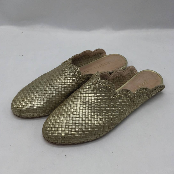 Jack Rogers Shoes - Jack Rogers Closed Toe Flat Gold Weave Women 6.5